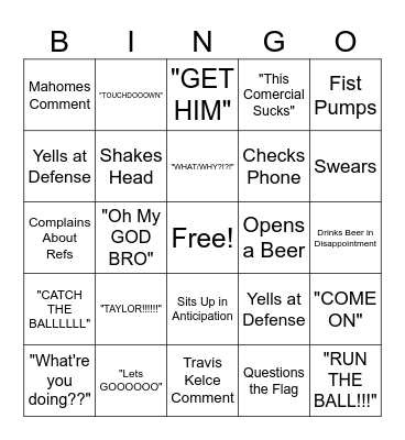 CHEEEEEIFS bowl Bingo Card