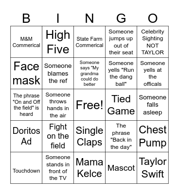 Super Bowl 58 Bingo Card