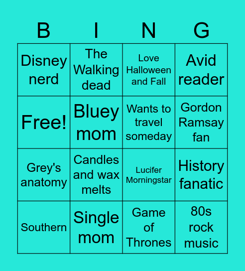 Mallory s Bingo Card