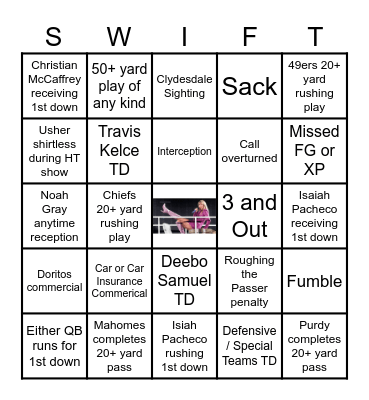 Super Bowl Bingo Card