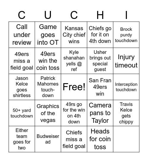 SPORTS Bingo Card