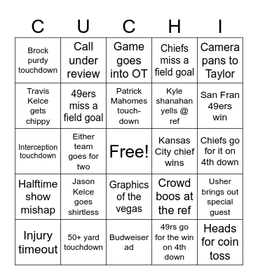 SPORTS Bingo Card