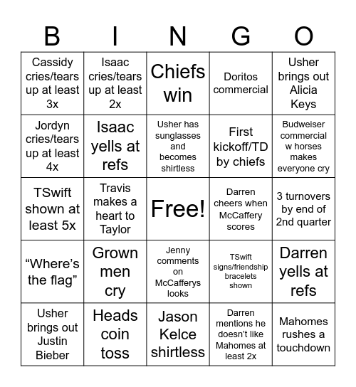 SB 2024 Bingo Card