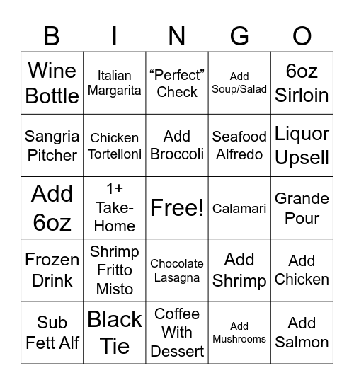 Server Bingo Card