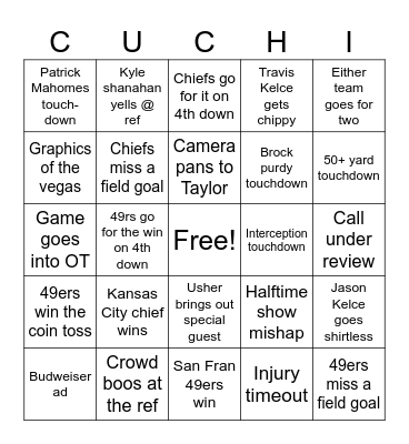 SPORTS Bingo Card