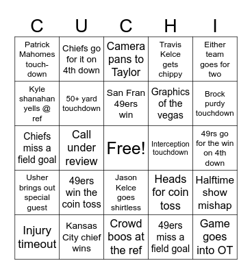 SPORTS Bingo Card