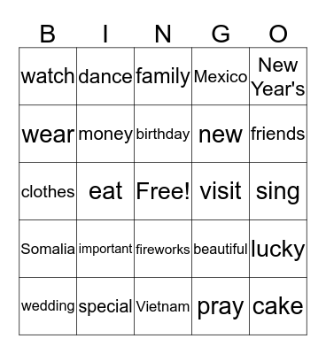 EL Civics Bingo Card