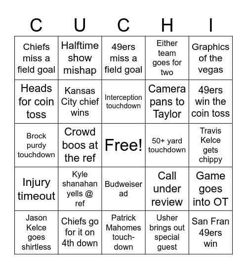 SPORTS Bingo Card