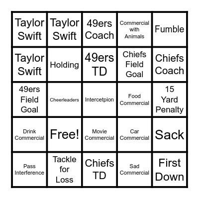 Passavant Super Bowl 2024! Bingo Card