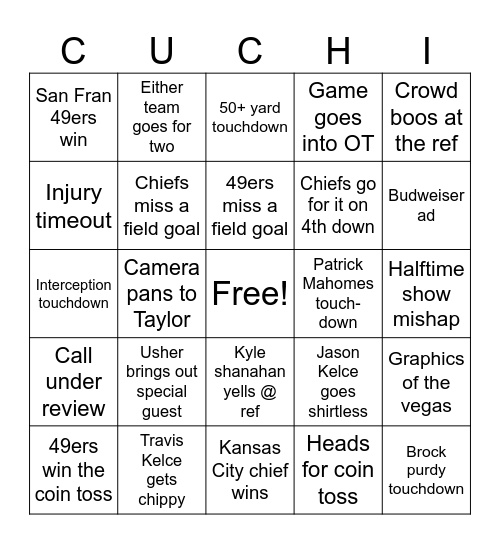 SPORTS Bingo Card