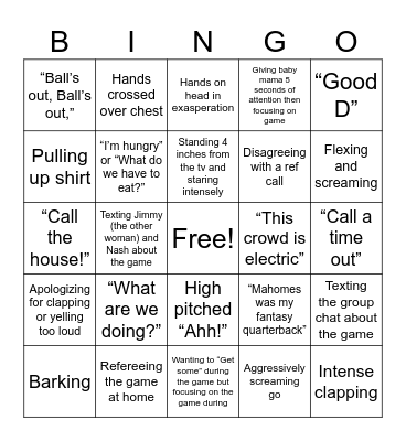 Kirill SuperBowl Bingo 2024 Bingo Card