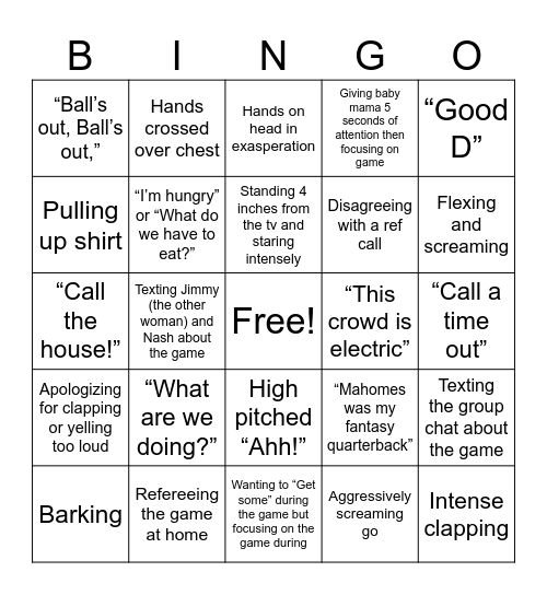 Kirill SuperBowl Bingo 2024 Bingo Card