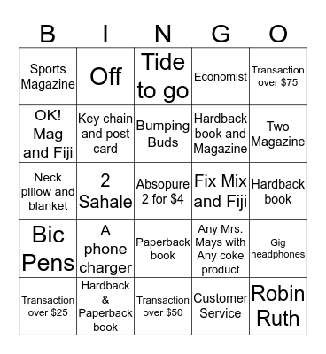 Shellis Bingo Card