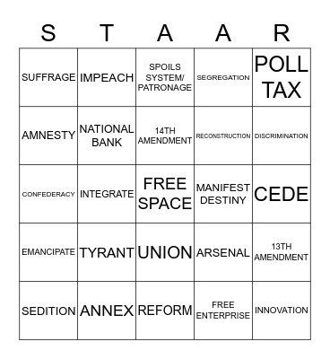 Vocabulary Bingo #2 Bingo Card