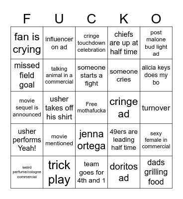 The Super Bowl Eagles Fans Hate Bingo Card