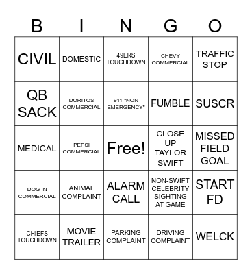 DISPATCH SUPERBOWL BINGO Card