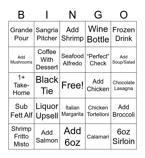 Server Bingo Card