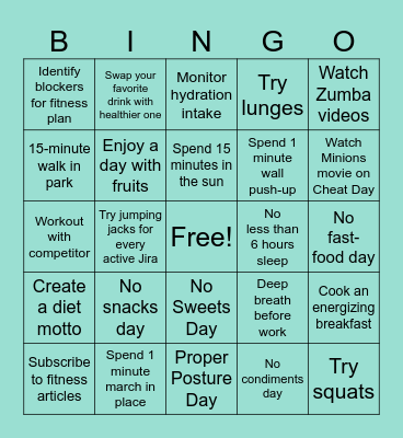 Week 2 Bingo Card