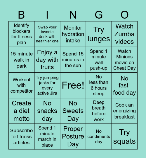 Week 2 Bingo Card