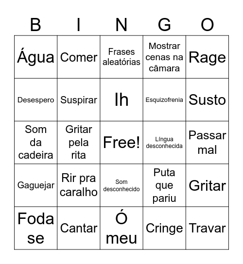 Bingo da sne na call Bingo Card