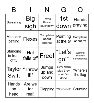 super bowl bingo Card