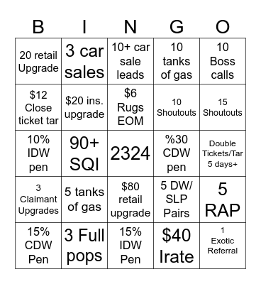 Israel Bingo Card