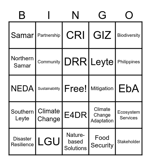 E4DR TEAM Bingo Card