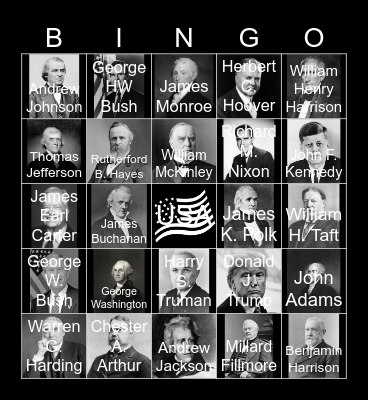 President's Day Bingo Card