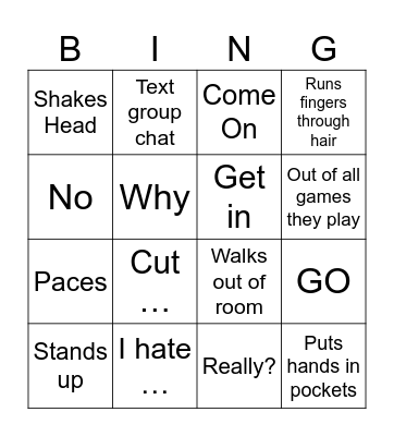 JP during Super bowl Bingo Card