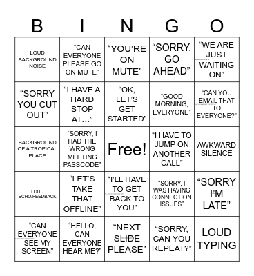 TEAMS CALL BINGO Card