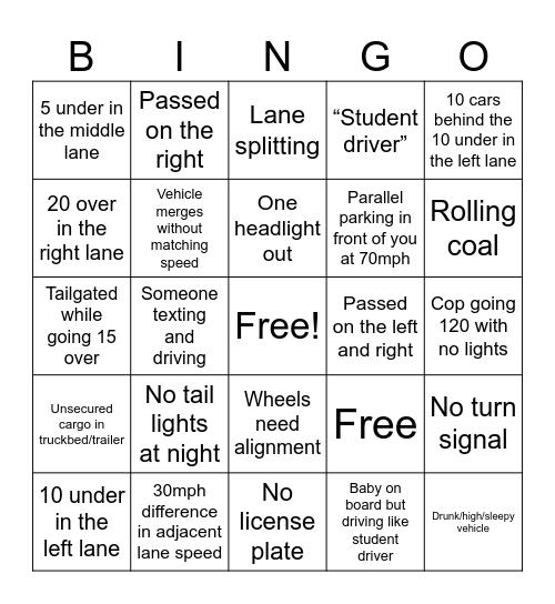 Orlando i-4 Bingo Card