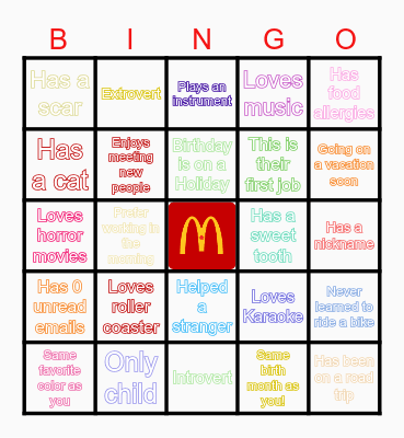 GET TO KNOW YOU!!! <3 Bingo Card