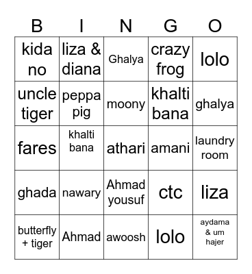 FAMILY BINGO Card