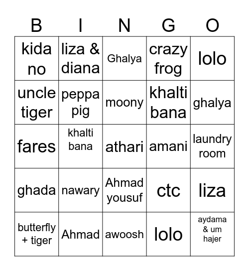 FAMILY BINGO Card