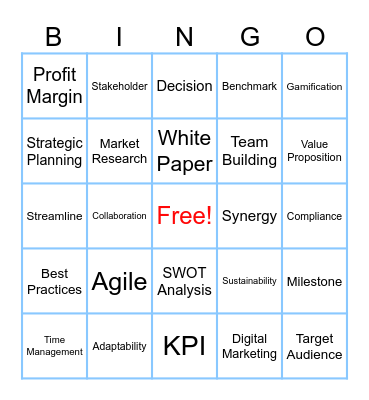BUSINESS BUZZWORD BINGO Card