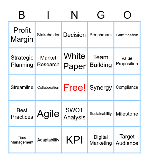 BUSINESS BUZZWORD BINGO Card