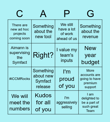 Monthly Call Bingo Card