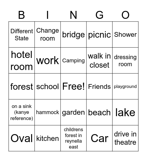 beep boop places Bingo Card