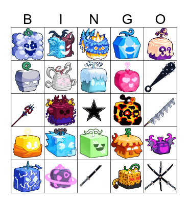 Blox Fruits Bingo Card