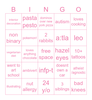 alliums bingo Card