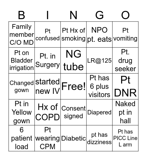 Regular Bingo (no 4 corners) Bingo Card
