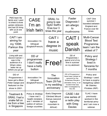 NHS CANCER PROGRAMME AWAY DAY Bingo Card