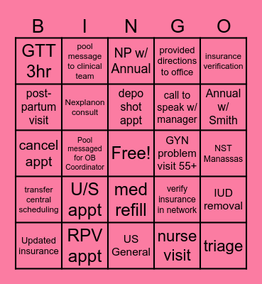 VALENTINES BINGO Card