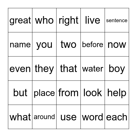 Word Battle Ship Bingo Card