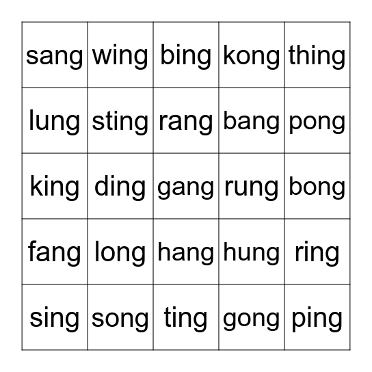 -ng welded sounds Bingo Card