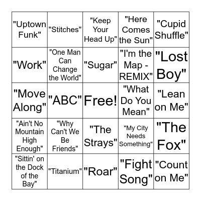 Musical Bingo Card