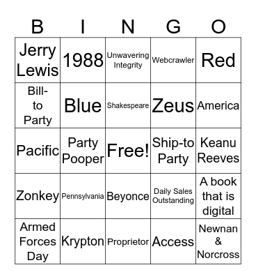 Shred-It Bingo Card