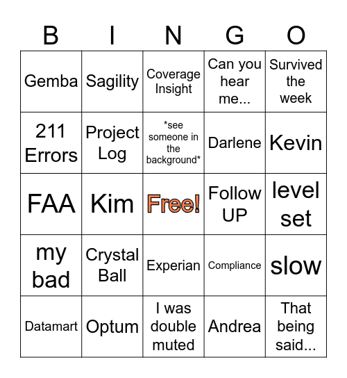 BEST Bingo Card