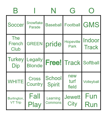 Wolverine Bingo Card