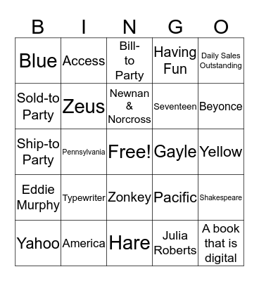 Shred-It Bingo Card